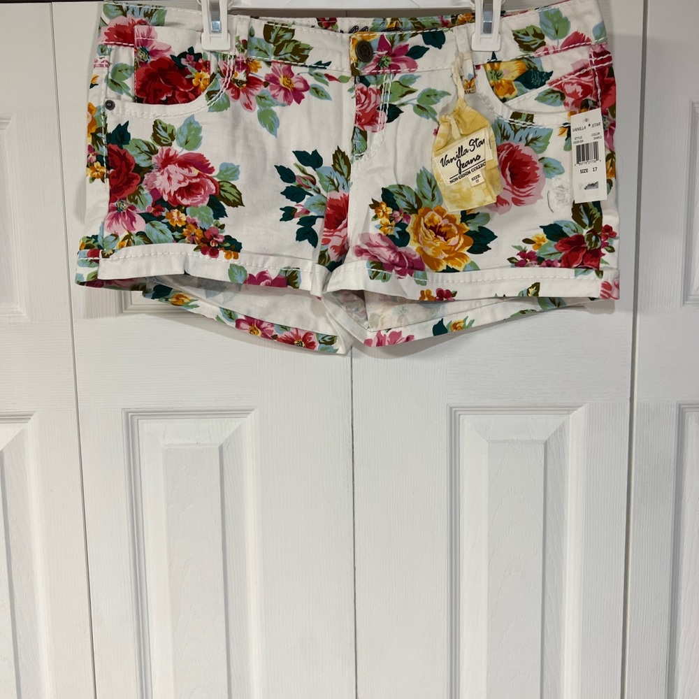 Floral Jean shorts size 17